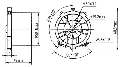 ДВО-1-400 вентилятор чертеж прибора.