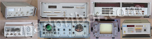 oscilloscopes, voltmeters, frequency meters and frequency standards, oscillators, spectrum analyzers